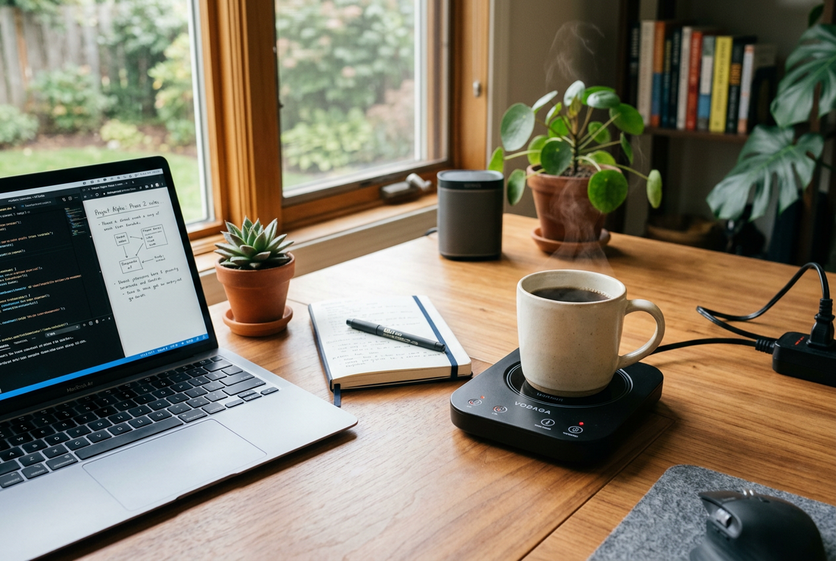 Desk Mug Warmer Lifestyle